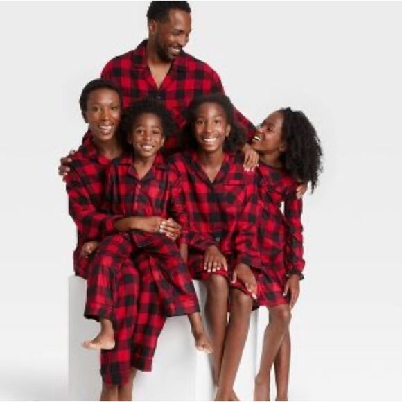 100% Polyester Kids Buffalo Check Print Cozy Fleece Robe pajama sleep red black - Picture 3 of 4